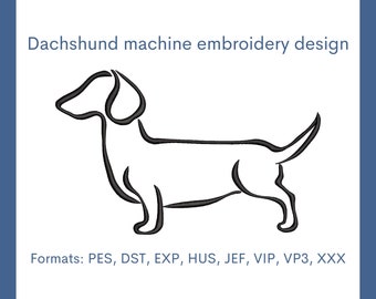 Dachshund Machine Embroidery Design-10 sizes-Sausage Dog Machine File (Instant Download)