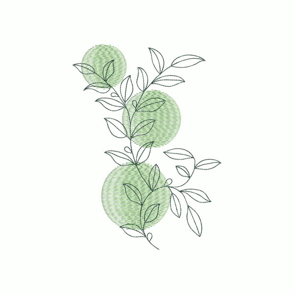 Leaf branch embroidery design, 6 sizes, Instant download. Machine Embroidery Designs.