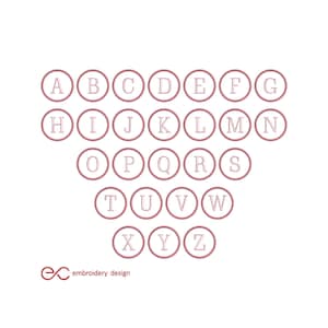 Machine Embroidery Alphabet Font, Monogram Embroidery Design, Digital Letter Font in 3 Sizes, Instant Download