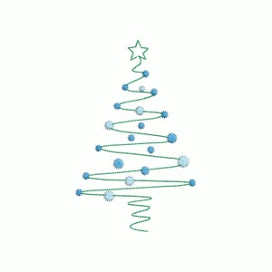 Spiral Christmas Tree Embroidery Design, 3 Sizes, Instant Download