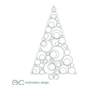 Christmas Tree Embroidery Design: 6 Sizes (Instant Download)