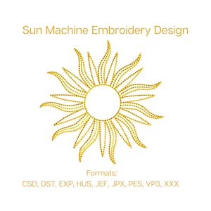 Sun Machine Embroidery Design, mini sun embroidery designs, 3 sizes, Instant Download