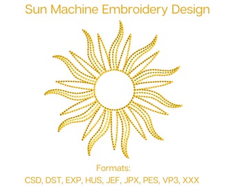 Sun Machine Embroidery Design, mini sun embroidery designs, 3 sizes, Instant Download