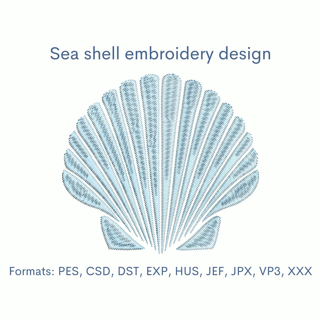 Shell Embtoidery Sea Shell Embroidery Design-3 Sizes-instant Download-machine Embroidery ...