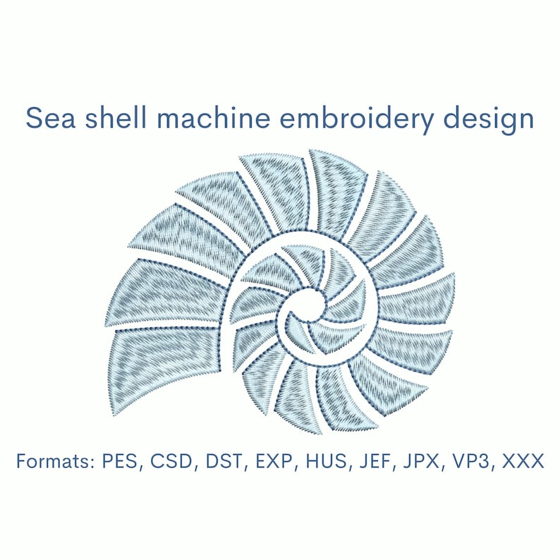 Conch Shell Embroidery Design: Sea Shell Machine Pattern (3 Sizes ...