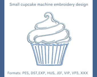 Small cupcake embroidery design, 5 sizes, instant download