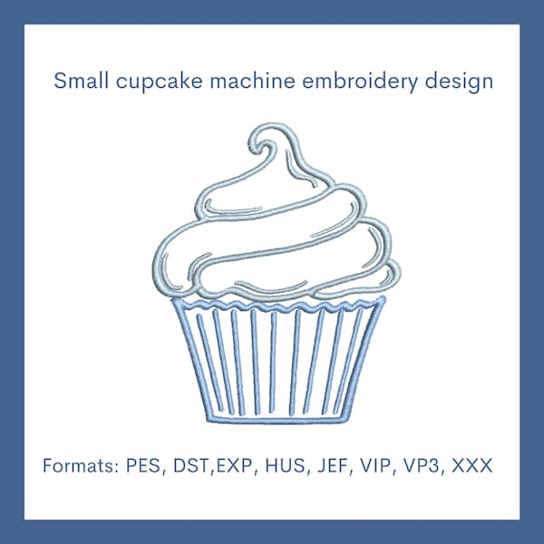 Small cupcake embroidery design, 5 sizes, instant download