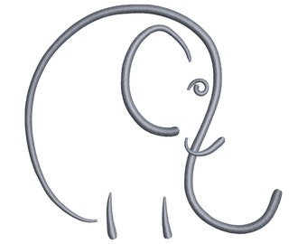 Elephant Machine Embroidery Design, 5 sizes, Instant Download