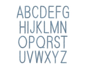 Uppercase Embroidery Alphabet Font: 3 Sizes, BX Files (Digital Download)
