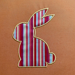 Easter bunny embroidery design, bunny applique embroidery designs, 3 sizes, instant download.
