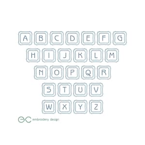 Design de fonte para bordado de monograma, alfabeto bordado à máquina em ponto cetim, 3 tamanhos, letras do alfabeto digital, arquivos BX