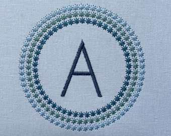 Monogram embroidery font, 2 sizes, Instant Download