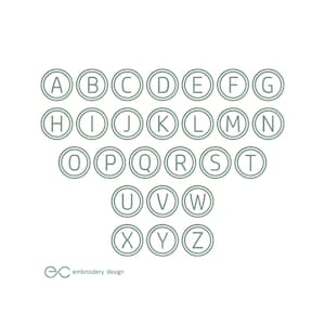 Circle Monogram Embroidery Font: Machine Embroidery Design (3-5 inch, BX Format)