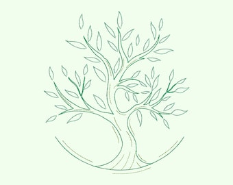Tree of life embroidery design, Tree machine embroidery designs, 5 sizes, Instant download.