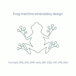 Frog machine embroidery design, 3 Sizes, Instant Download