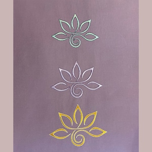 Design ricamo lotus, design ricamo loto stilizzato, design ricamo fiore, design ricamo lotus silhouette