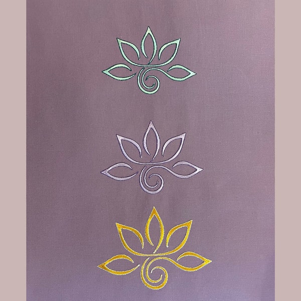 Lotus embroidery design, stylized lotus embroidery design, flower embroidery design,lotus silhouette lotus embroidery design
