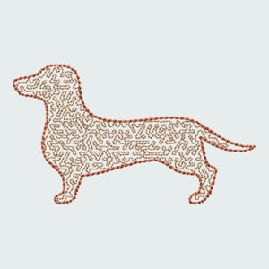Dachshund embroidery design, 4 sizes, dog machine embroidery designs, Instant download.