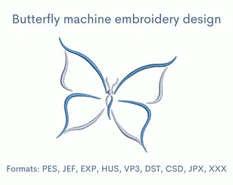 Butterfly Embroidery Design, Machine Embroidery Designs, 6 Sizes, Instant Download