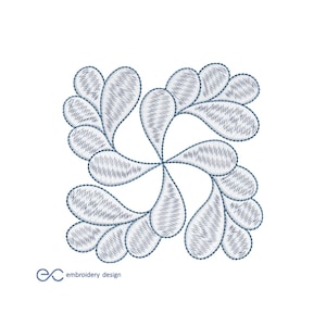 Floral Swirl Embroidery Design - Machine Embroidery Pattern - Instant Download - Digital Embroidery