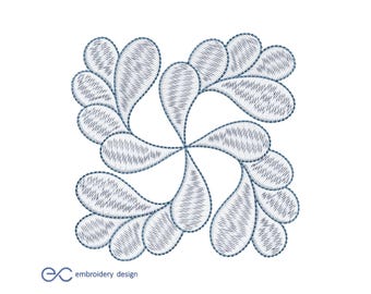 Floral Swirl Stickdatei (Instant Download)