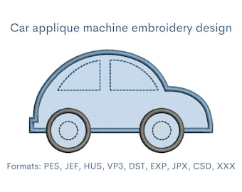 Car Applique Embroidery Design: 6 Sizes (Digital Download)
