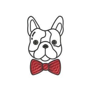 French bulldog machine embroidery design, 3 sizes, instant download