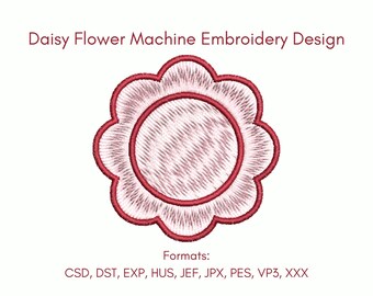 Daisy Flower Machine Embroidery Design, 5 Sizes, Instant Download.