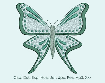 Butterfly Embroidery Design, 4 Sizes, Instant Download
