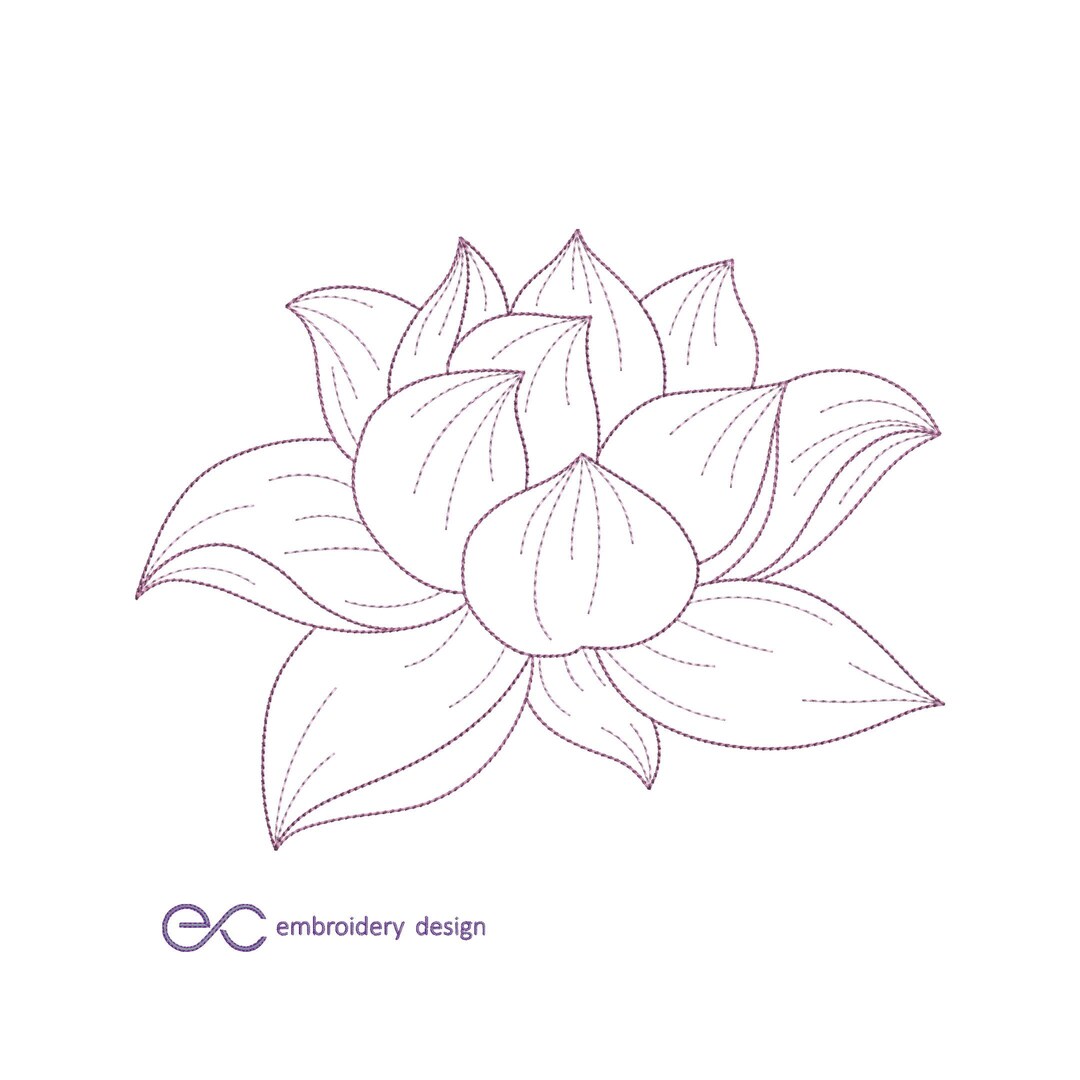 Lotus Flower Machine Embroidery Design: Floral Pattern (instant ...