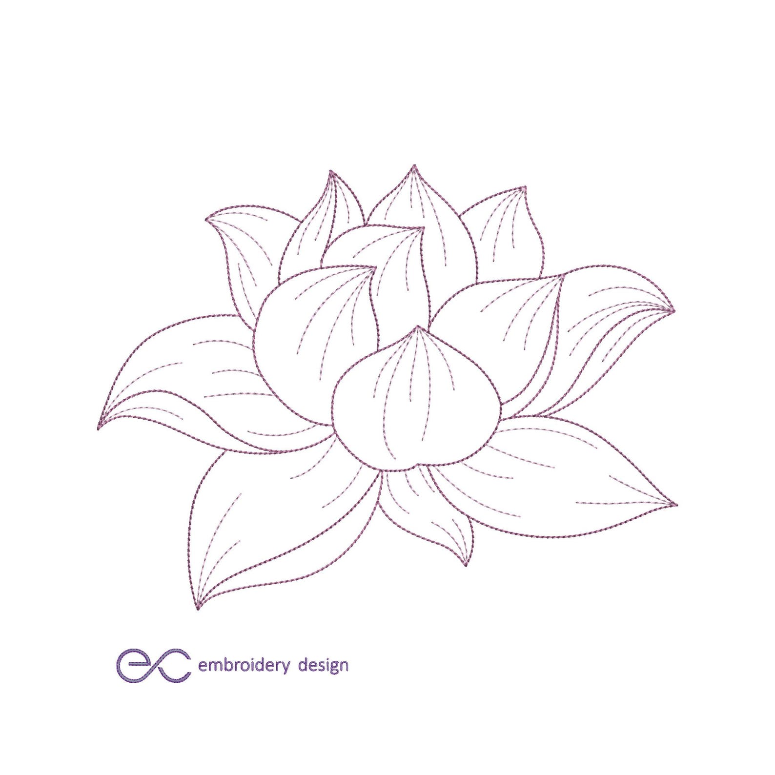 Lotus Flower Machine Embroidery Design: Floral Pattern (instant ...