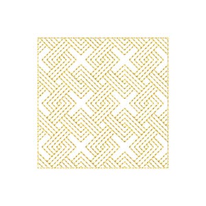 Diseño de bordado de laberinto geométrico: Patrón de cuadrados art déco (descarga instantánea)
