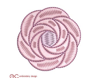 Rose Machine Embroidery Design, Floral Applique (Digital Download)