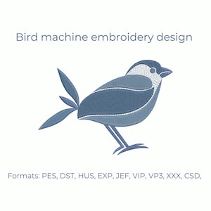 Bird Embroidery Design | 5 Sizes | Instant Download | Machine Embroidery File