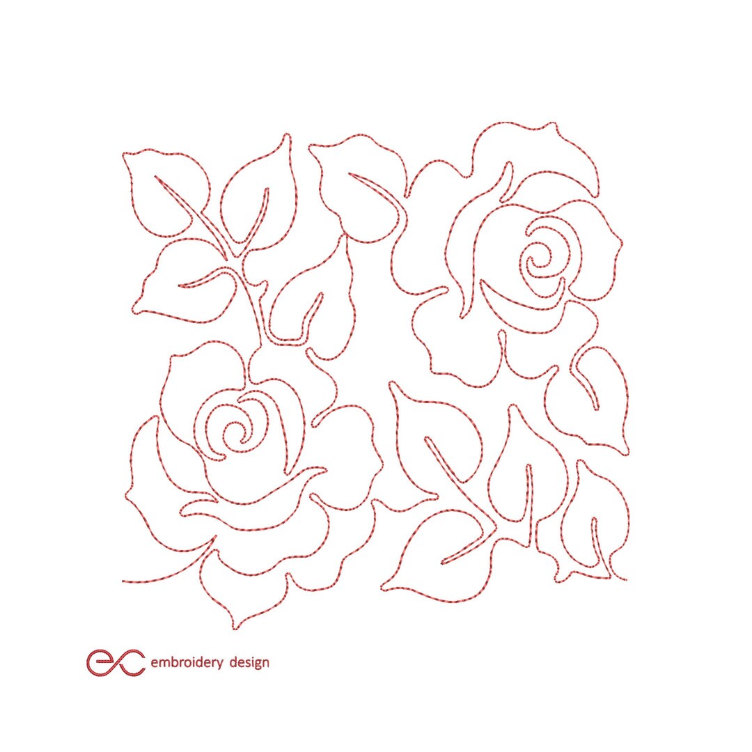 Roses Machine Embroidery Design, 14 Sizes, Instant Download - Etsy