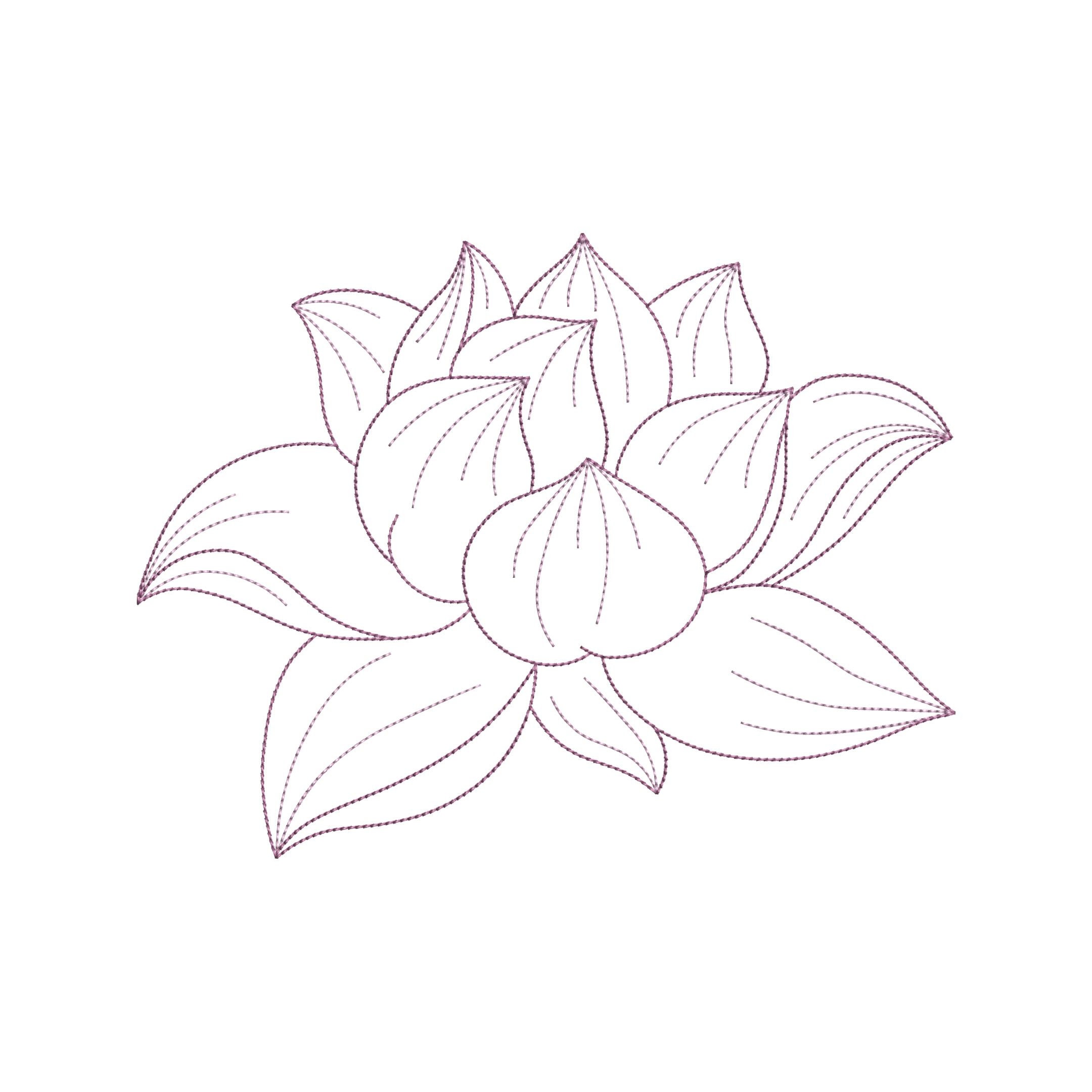 Lotus Flower Machine Embroidery Design: Floral Pattern (instant ...