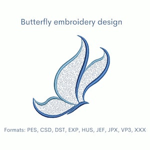 Diseño de bordado de mariposa completo, 3 tamaños, descarga instantánea