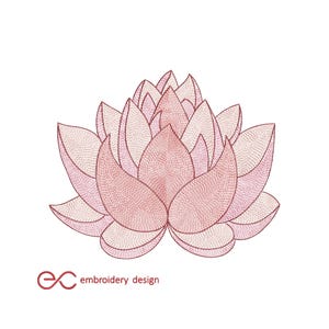 Lotus embroidery design, 6 sizes, flower machine embroidery designs, Yoga design, Instant download.
