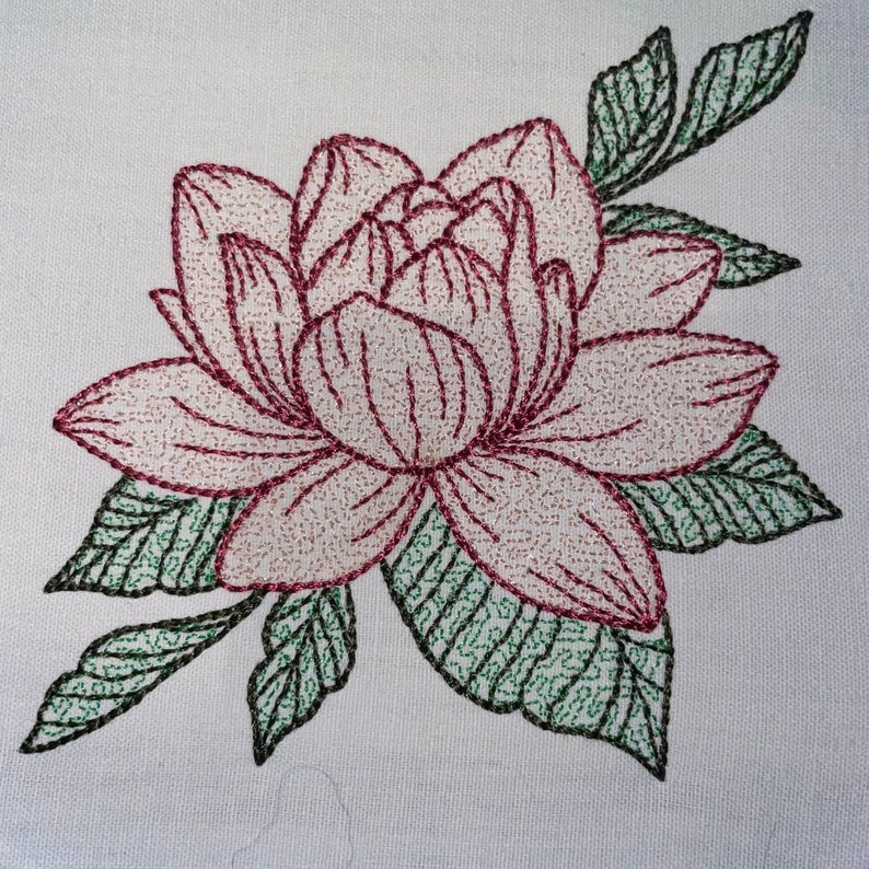 Machine Embellisher Pattern Magnolia Machine Embroidery Design, Flower Embroidey Designs, 5 Sizes ...