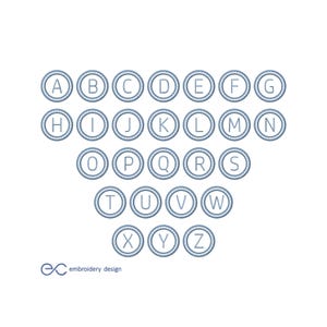 Halo Monogram Font embroidery design,Full uppercase alphabet (A–Z) , 3 Sizes, Circle Embroidery Font, Instant Download, BX files