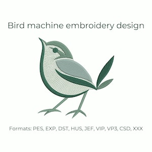 Bird Embroidery Design | 5 Sizes | Instant Download | Machine Embroidery File