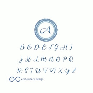 Circle Monogram Machine Embroidery Font, Alphabet Embroidery Designs, 4 sizes, Instant Download