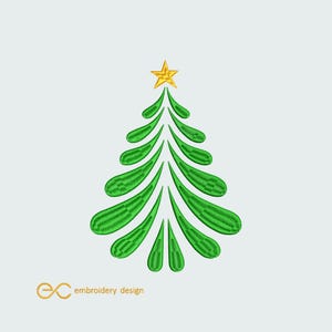 Christmas tree embroidery design, 6 sizes, Instant download.