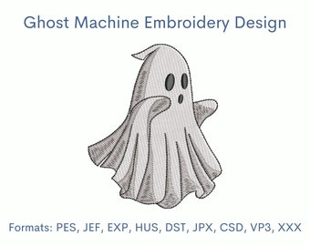 Borduurontwerp spook, machineborduurontwerpen halloween, 3 maten, direct downloaden