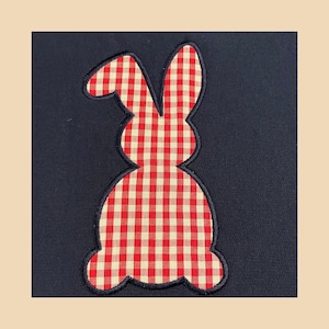 Rabbit applique embroidery design, 3 sizes, instant download