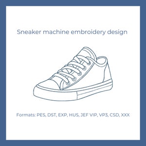 Sneakers Embroidery Design, 3 Sizes, Instant Download.
