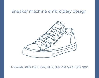 Sneakers Embroidery Design, 3 Sizes, Instant Download.