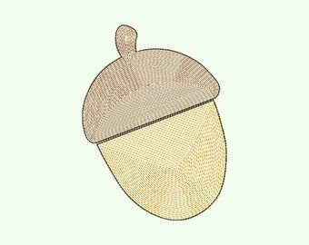 Acorn Embroidery Design, 5 Sizes, Autumn Machine Embroidery File, Instant Download