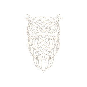Owl embroidery design, machine embroidery file, 6 sizes, instant download