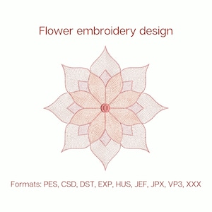 Flower embroidery design, 5 sizes, Instant Download, Machine embroidery design, Floral embroidery design